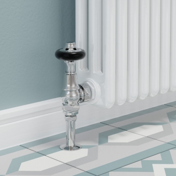 West Admiral Angled Thermostatic Radiator Valve and Lockshield - Chrome