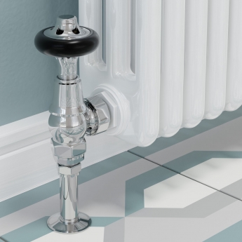 West Admiral Angled Thermostatic Radiator Valve and Lockshield - Chrome