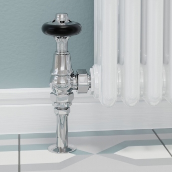 West Admiral Angled Thermostatic Radiator Valve and Lockshield - Chrome