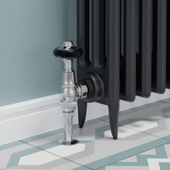 West Admiral Angled Thermostatic Radiator Valve and Lockshield - Chrome