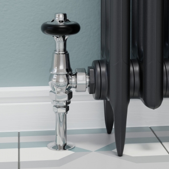 West Admiral Angled Thermostatic Radiator Valve and Lockshield - Chrome