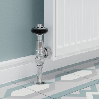 West Admiral Angled Thermostatic Radiator Valve and Lockshield - Chrome