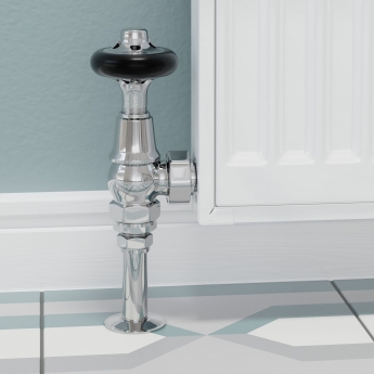 West Admiral Angled Thermostatic Radiator Valve and Lockshield - Chrome
