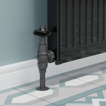 West Admiral Angled Thermostatic Radiator Valve and Lockshield - Pewter