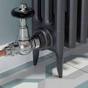 West Admiral Straight Thermostatic Radiator Valve and Lockshield - Chrome