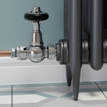 West Admiral Straight Thermostatic Radiator Valve and Lockshield - Chrome