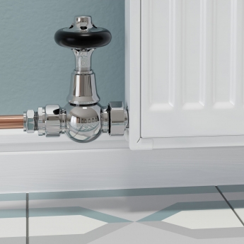 West Admiral Straight Thermostatic Radiator Valve and Lockshield - Chrome