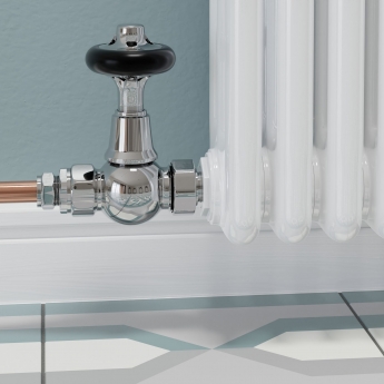 West Admiral Straight Thermostatic Radiator Valve and Lockshield - Chrome