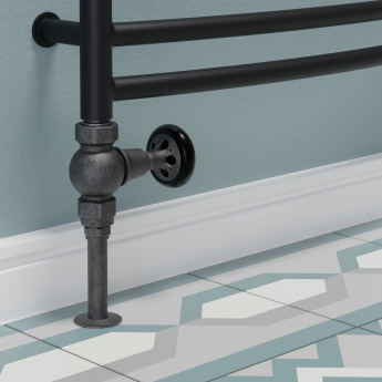 West Admiral Straight Thermostatic Radiator Valve and Lockshield - Pewter