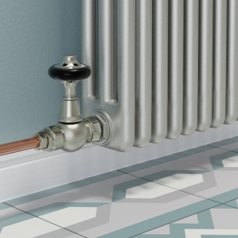 West Admiral Straight Thermostatic Radiator Valve and Lockshield - Satin Nickel