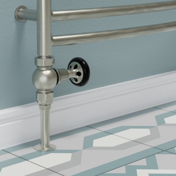 West Admiral Straight Thermostatic Radiator Valve and Lockshield - Satin Nickel