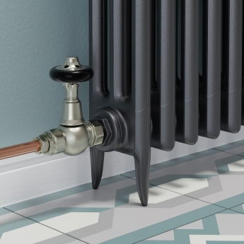 West Admiral Straight Thermostatic Radiator Valve and Lockshield - Satin Nickel
