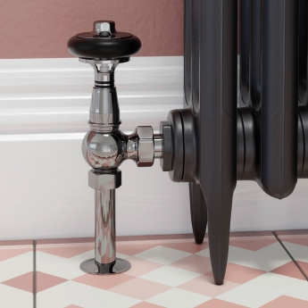 West Amberley Angled Thermostatic Radiator Valve and Lockshield - Black Nickel | Product Image