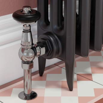 West Amberley Angled Thermostatic Radiator Valve and Lockshield - Black Nickel | Product Image