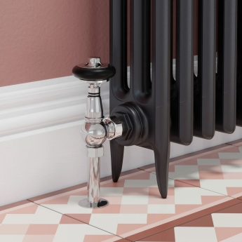 West Amberley Angled Thermostatic Radiator Valve and Lockshield - Pewter | Product Image