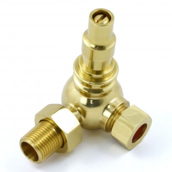 West Amberley Corner Thermostatic Radiator Valve and Lockshield - Polished Brass
