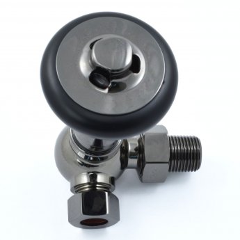West Amberley Corner Thermostatic Radiator Valve and Lockshield - Black Nickel