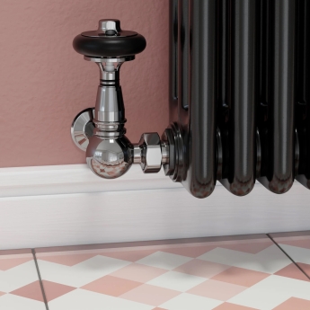 West Amberley Corner Thermostatic Radiator Valve and Lockshield - Black Nickel | Product Image