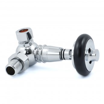 West Amberley Corner Thermostatic Radiator Valve and Lockshield - Chrome