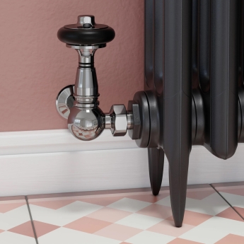 West Amberley Corner Thermostatic Radiator Valve and Lockshield - Chrome | Product Image