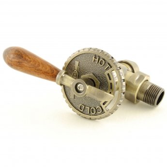 West Bentley Lever Traditional Angled Manual Radiator Valve and Lockshield - Antique Brass