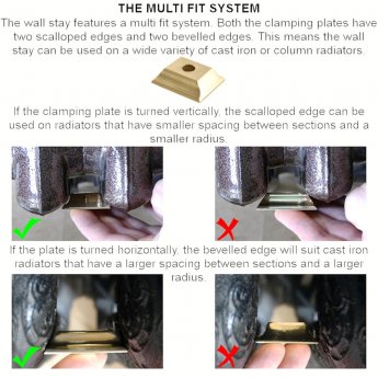 West Cast Iron Radiator Luxury Wall Stay Fixing Single - Light Pewter