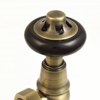 West Commodore Traditional Angled Manual Radiator Valve and Lockshield - Antique Brass