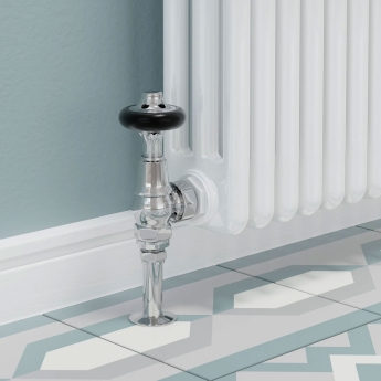 West Commodore Traditional Angled Manual Radiator Valve and Lockshield - Chrome | Product Image