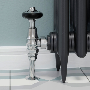 West Commodore Traditional Angled Manual Radiator Valve and Lockshield - Chrome | Product Image