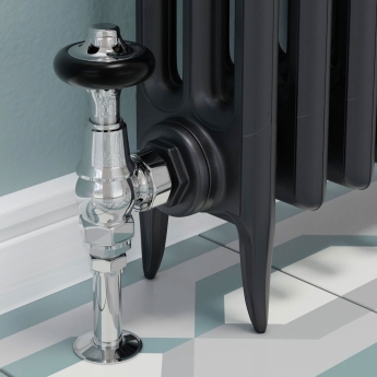 West Commodore Traditional Angled Manual Radiator Valve and Lockshield - Chrome | Product Image