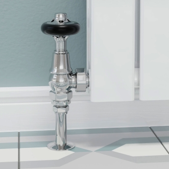 West Commodore Traditional Angled Manual Radiator Valve and Lockshield - Chrome | Product Image