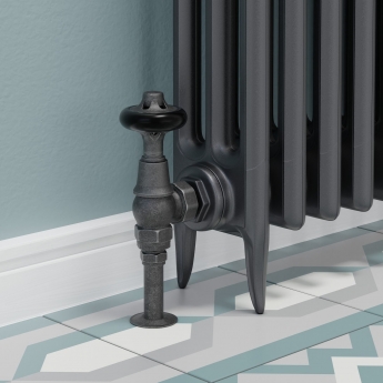 West Commodore Traditional Angled Manual Radiator Valve and Lockshield - Pewter