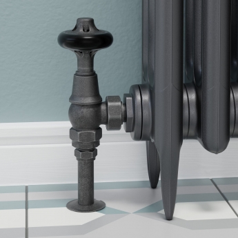West Commodore Traditional Angled Manual Radiator Valve and Lockshield - Pewter