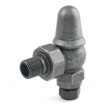 West Commodore Traditional Angled Manual Radiator Valve and Lockshield - Pewter