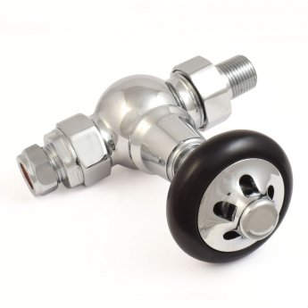 West Commodore Traditional Straight Manual Radiator Valve and Lockshield - Chrome