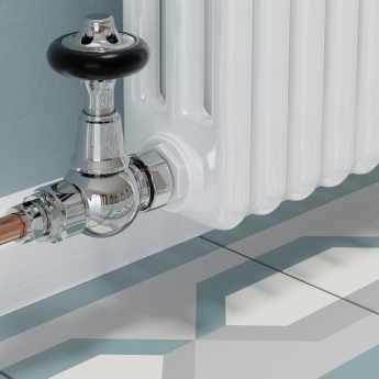 West Commodore Traditional Straight Manual Radiator Valve and Lockshield - Chrome