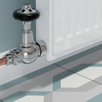 West Commodore Traditional Straight Manual Radiator Valve and Lockshield - Chrome