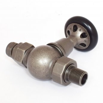 West Commodore Traditional Straight Manual Radiator Valve and Lockshield - Pewter