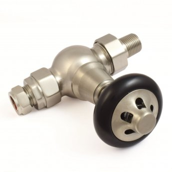 West Commodore Traditional Straight Manual Radiator Valve and Lockshield - Satin Nickel