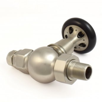 West Commodore Traditional Straight Manual Radiator Valve and Lockshield - Satin Nickel