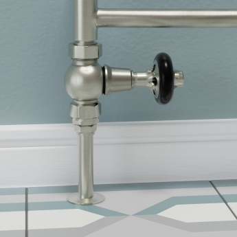 West Commodore Traditional Straight Manual Radiator Valve and Lockshield - Satin Nickel