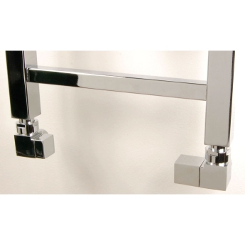 West Cubex Square Corner Radiator Valves Pair Chrome | Product Image
