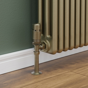 West Delta Angled TRV Thermostatic Radiator Valve and Lockshield - Antique Brass