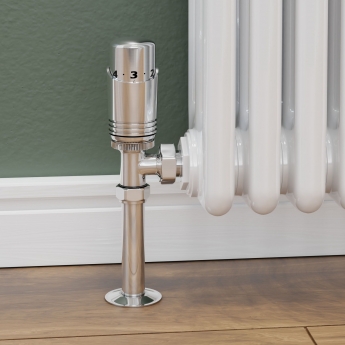 West Delta Angled TRV Thermostatic Radiator Valve and Lockshield - Chrome