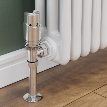 West Delta Angled TRV Thermostatic Radiator Valve and Lockshield - Chrome
