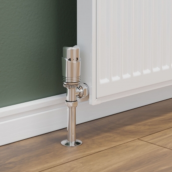West Delta Angled TRV Thermostatic Radiator Valve and Lockshield - Chrome