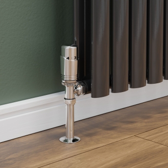 West Delta Angled TRV Thermostatic Radiator Valve and Lockshield - Chrome