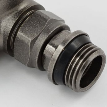 West Delta Corner TRV Thermostatic Radiator Valve and Lockshield - Dark Metallic Grey