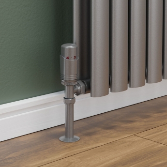 West Delta Angled TRV Thermostatic Radiator Valve and Lockshield - Metallic Grey