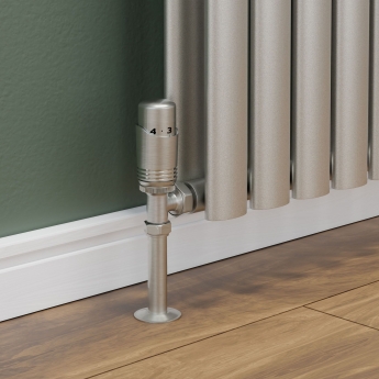 West Delta Angled TRV Thermostatic Radiator Valve and Lockshield - Satin Nickel